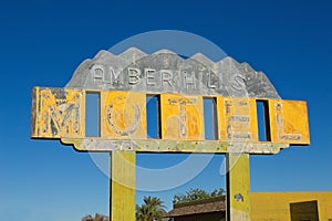 Sign of an old abandoned motel in Harcuvar, Arizona, on US 60.