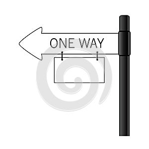 Sign one way art vector illustration