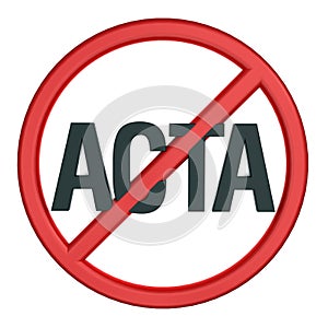 Sign of opposition to Trade Agreement ACTA