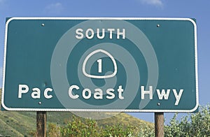 A sign for Pacific Coast Highway in California