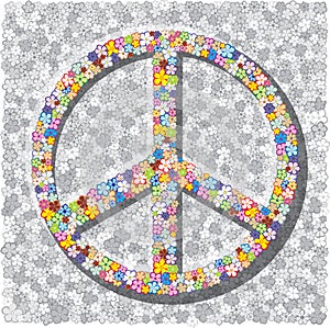 Sign of the pacifist on gray background.