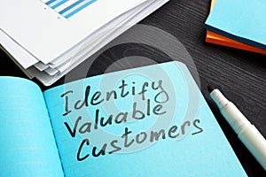 Sign on a page Identify valuable customers RFM Segmentation concept photo