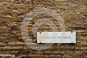 Sign Palacios NazarÃÂ­es photo