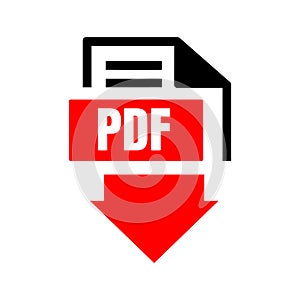 sign of pdf download symbol logo icon button isolated on white background