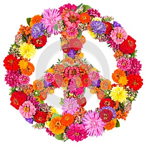 Sign peace from flowers