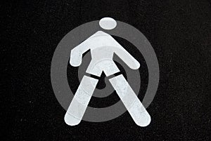 Sign of pedestrian walkway