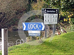 Sign for Penton Hook Lock in Laleham Surrey.