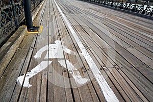 Sign of a person walking indicating a safe place to walk