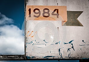 1984 sign, in Point Pleasant Beach, New Jersey.