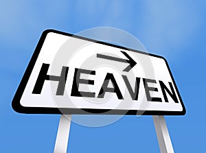 Sign pointing way to Heaven