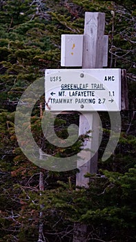 sign post Greenleaf hut