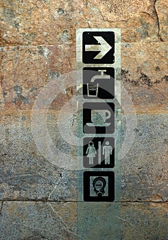 Sign post in Persepolis, Iran