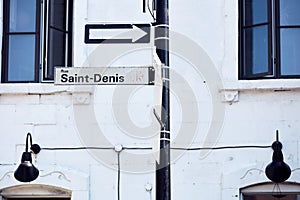 The sign post of rue Saint Denis street in Montreal Quebec Canada