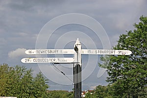 Sign post on the Worcester canal