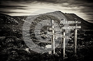 Sign Posts at Mt Field, Tasmania, Australia