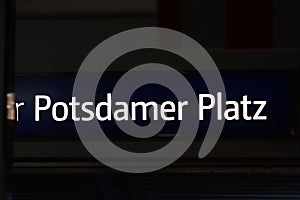 Sign of Potsdamer Platz in Berlin, Germany