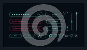 Sign in process UI elements kit