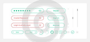 Sign in process UI elements kit
