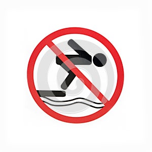 Sign prohibiting diving