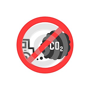 Sign prohibiting emissions carbon dioxide