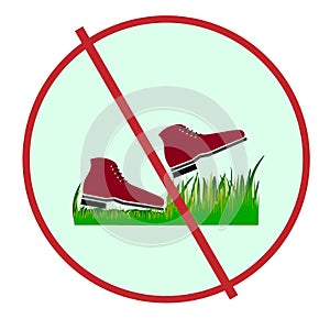 Sign prohibiting walking on lawns.