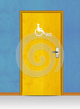 Sign of public toilets WC