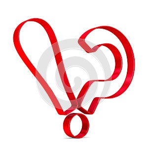 Sign question and exclamation mark on white background