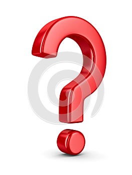 Sign question on white