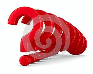 Sign question on white