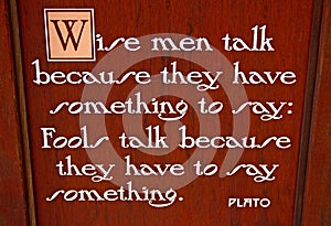 Sign With Quote From Plato