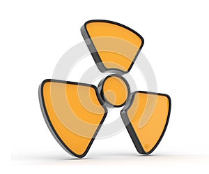 Sign of radiation. 3d icon, isolated