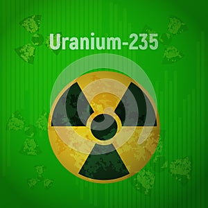 Sign of radiation. Uranium 235.