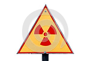 Sign of radioactivity isolated on white background