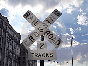 Sign rail road crossing