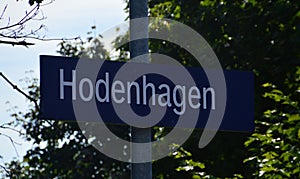 Sign Rail Way Station Hodenhagen, Lower Saxony