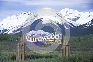 A sign that reads ï¿½Welcome to Girdwood