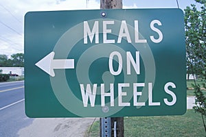 A sign that reads Ã¯Â¿Â½meals on wheelsÃ¯Â¿Â½