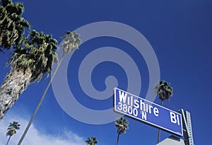 A sign that reads Ã¯Â¿Â½Wilshire BlÃ¯Â¿Â½ photo