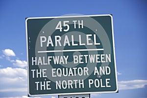 A sign that reads ï¿½45th Parallelï¿½