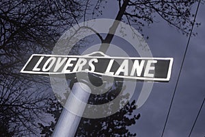 A sign that reads ï¿½Lovers Laneï¿½