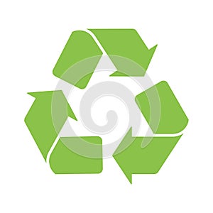Sign recycle logo icon green white background