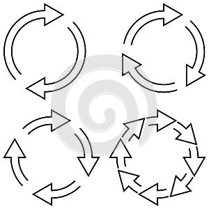 Sign reload refresh icon spinning arrows in circle vector symbol synchronization, renewable for the exchange of photo