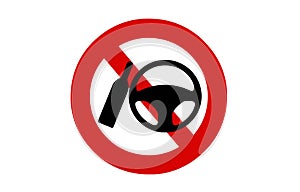 Sign representing the prohibition of driving under the influence of alcohol.