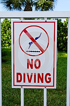 Sign at a resort or homes association pool