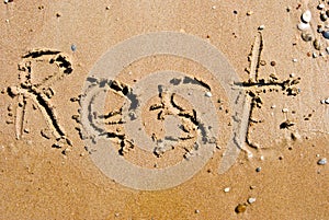 Sign REST on sand