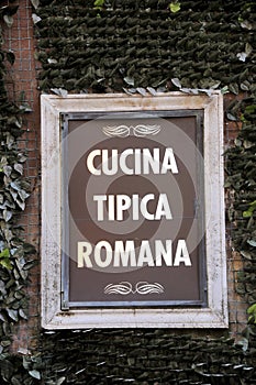 Sign for a restaurant in Italy