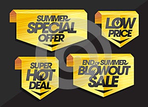 Sign and ribbons set - summer special offer, low price, super hot deal, end of summer blowout sale