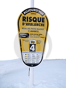 Sign risk of avalanches