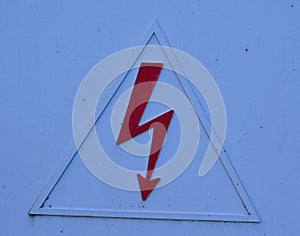 Sign, risk of electric shock, South Bohemia