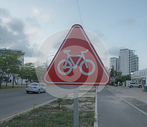 Sign road for bicycles